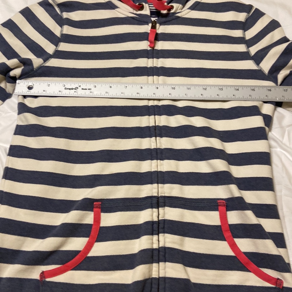 Boden Women’s Blue & White Striped Hoodie Pink accents Sz M EUC Medium Weight - Picture 15 of 17